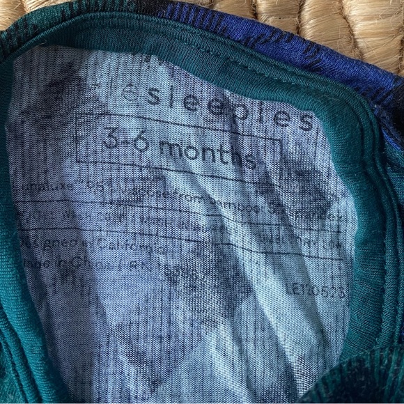 Little Sleepies Matching Set: Emerald Plaid Zippy Size 3-6 Months with Bow - Picture 4 of 5